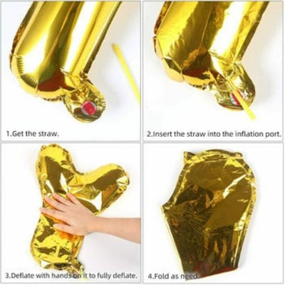 Gold Happy Birthday Foil Balloon Set Letter Party Decoration Banner Bunting 13"