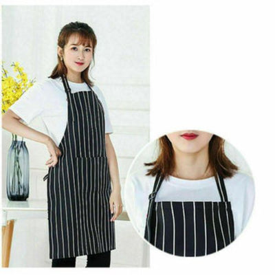 NEW Apron Bib Pocket Butcher Waiter Chef Kitchen Cooking Craft CA Red And Black