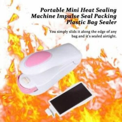 2Pcs Mini Hand Held Heat Sealer Sealing Machine Hand Pressure Heated Household