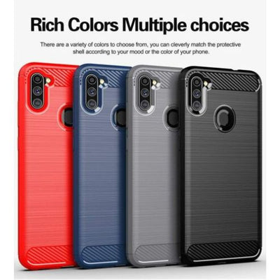 For Samsung Galaxy A11 Case - Shockproof Carbon Fiber TPU Heavy Duty Cover
