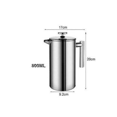 Stainless Steel French Press Coffee Maker 800ml Easy Clean Tea Pot with Filter