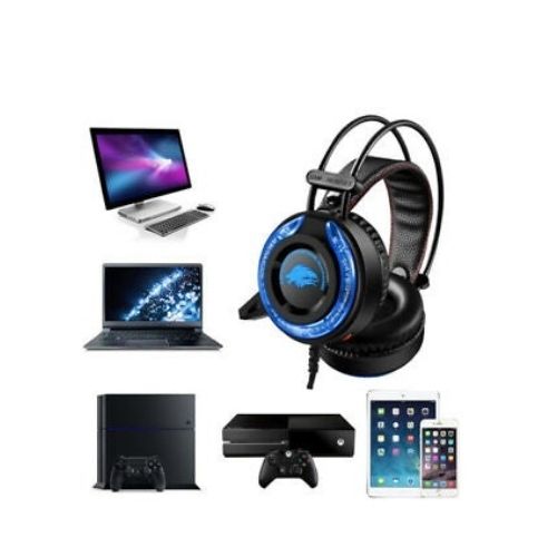 USB Wired Gaming Stereo Headset Wired Over Ear Gaming Noise Cancelling LED