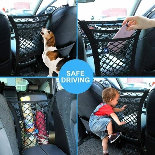 Car Mesh Organizer 3-Layer Dog Net for Car Between Seats Barrier SUV Car Truck