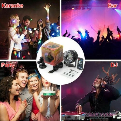 USB Disco Lights Party DJ LED RGB Stage Lamp Strobe Crystal Magic Ball Remote