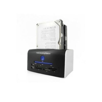 USB3.0 Dual SATA 2.5/3.5 HDD SSD Docking Station with USB Card Read CF/SD/XD/MS