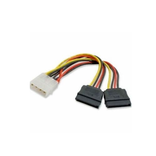 4P IDE to 2 Serial ATA SATA 15pin Y Splitter Hard Drive Power Adapter Cable 15cm