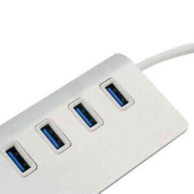 4 Port Aluminum USB 3.0 HUB 5Gbps High Speed For PC Laptop Mac