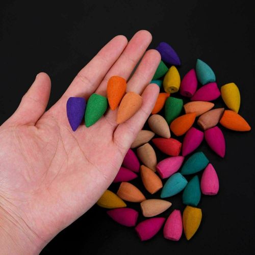 New Natural Back flow Smoke Scented Bullet Backflow Incense Cones Colorful