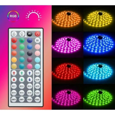 5M/16feet 5050 RGB LED Strip Light Multi Colored 44 IR Remote (Without adapter)