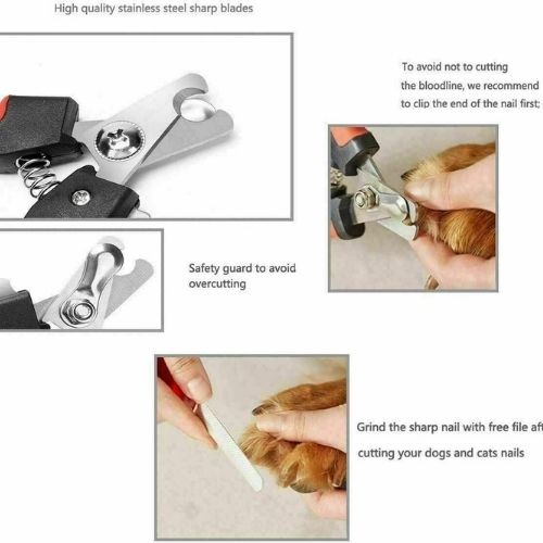 Dog Nail Cutter Clipper Claw & Nails Grinder Trimmer Grooming with Nail File