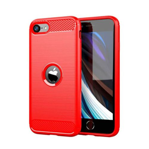 For iPhone SE 2020 Case - Shockproof Carbon Fiber Soft TPU Armor Hybrid Cover