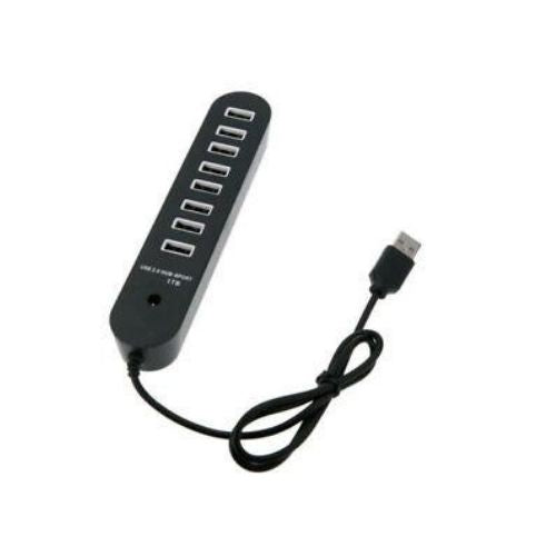 8 Port USB 2.0 Data HUB High Speed Splitter Extender Built-In USB Cable