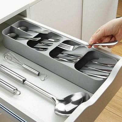 new Kitchen Drawer Organiser Cutlery Tray Insert Cabinet Utensil Storage Box CA