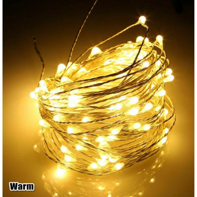 LED Battery Powered Copper Wire String Fairy Christmas Party Lights Warm White