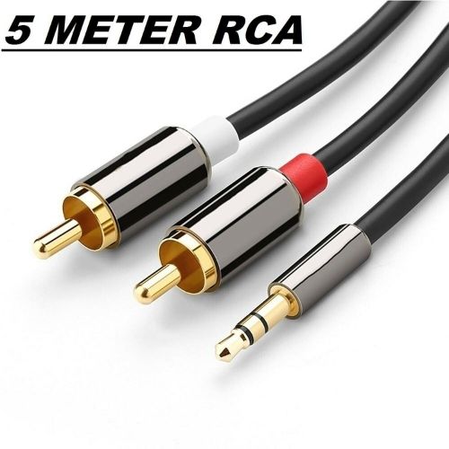 New Twin RED WHITE 2x RCA PHONO to Stereo 3.5mm Mini Jack STEREO Audio Aux Cable