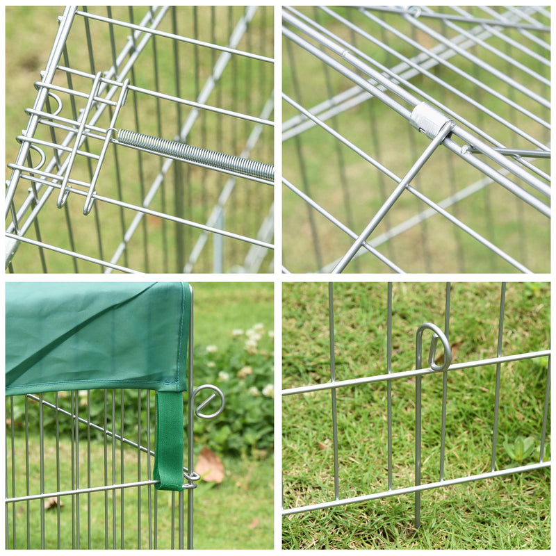 Galvanized Cage with Cover for Dog, Rabbit, and Chicken Run, 87&quot;