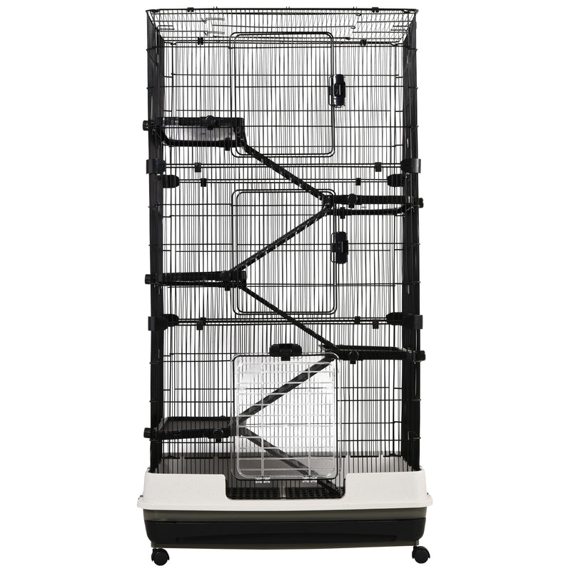 Moveable Small Animal Cage with Ramp, Platform, &amp; Strong Heavy Duty Build