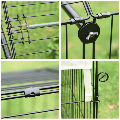 Galvanized Cage with Cover for Dog, Rabbit, and Chicken Run, 87&quot;