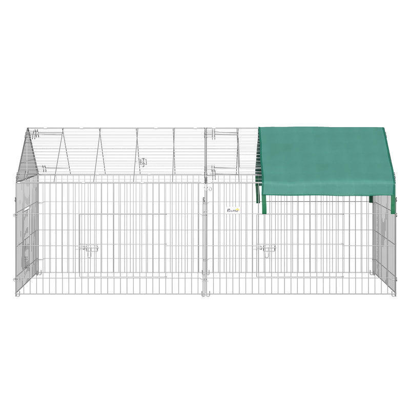 Galvanized Cage with Cover for Dog, Rabbit, and Chicken Run, 87&quot;