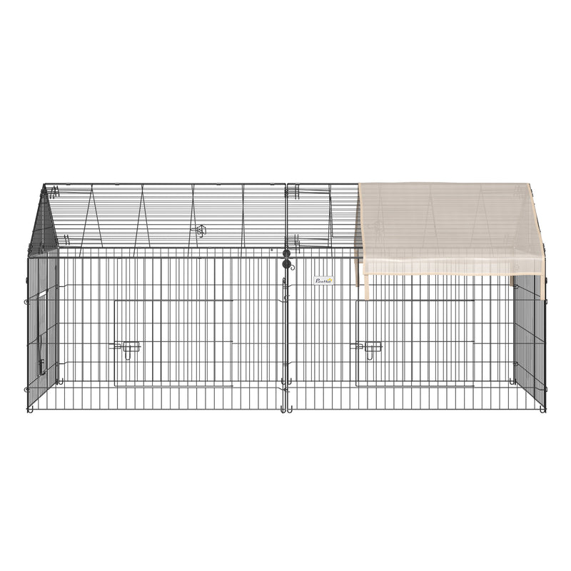 Galvanized Cage with Cover for Dog, Rabbit, and Chicken Run, 87&quot;