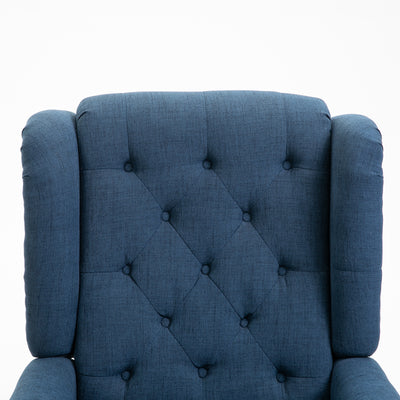 Fabric Tufted Club Accent Chair with Wooden Legs