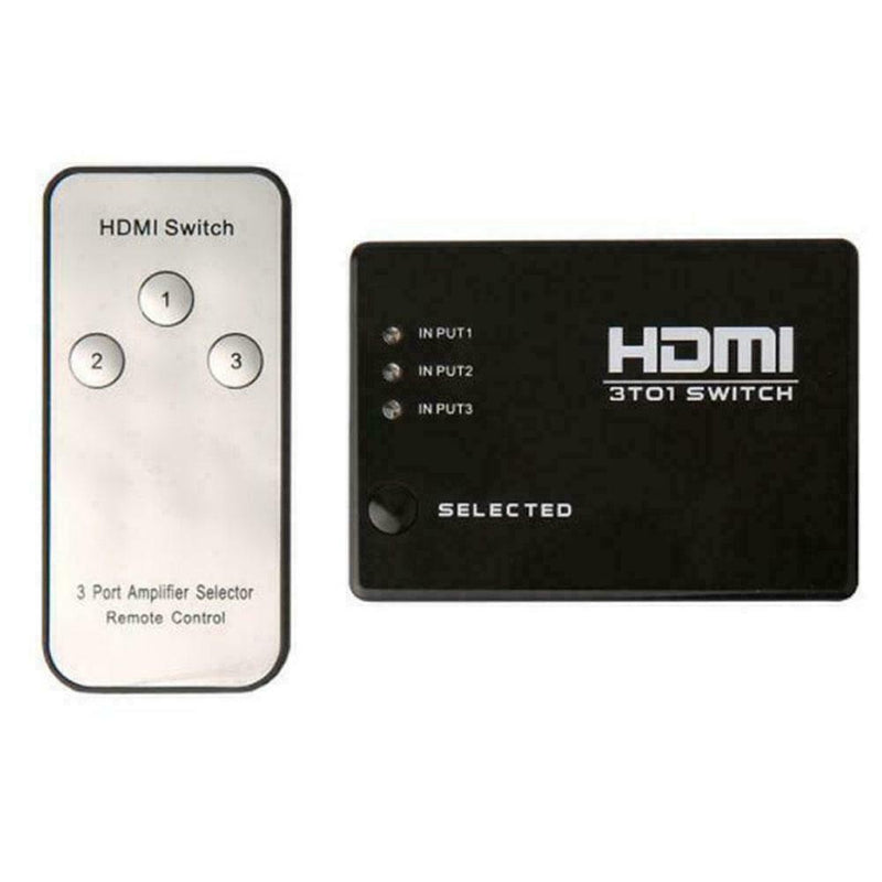 HDMI Switch Splitter Switcher Box 3 in 1 Out Monitor Supports 3D Full HD Remote