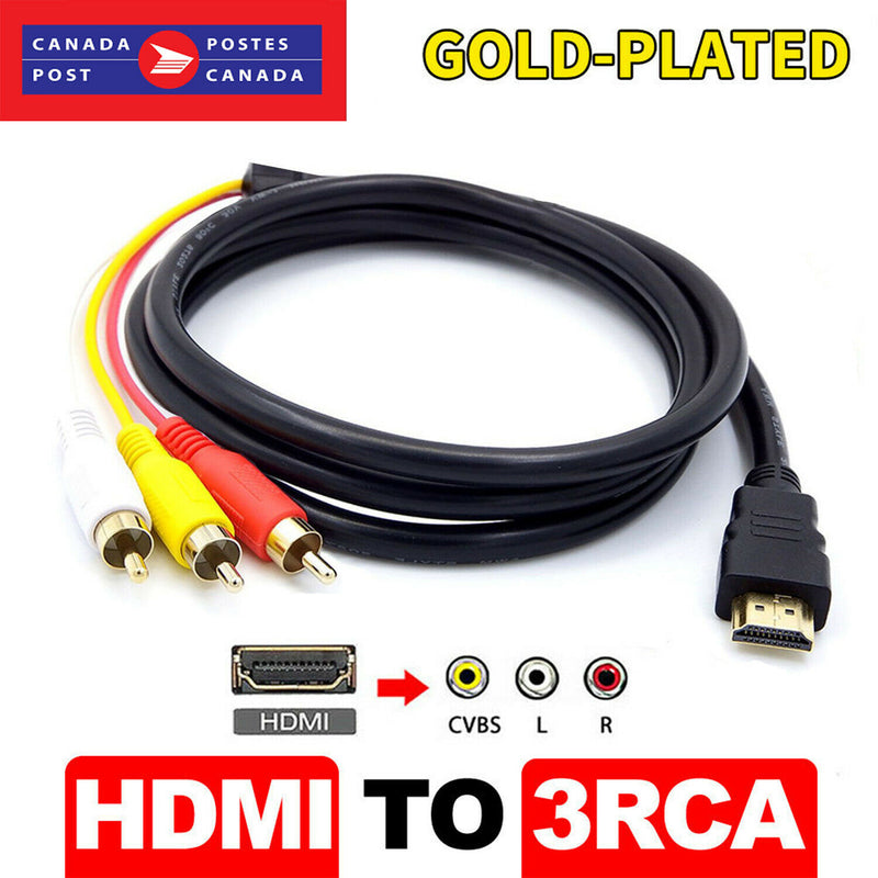 1.5m HDMI Male to 3 RCA Video Audio Converter Component AV Adapter Cable Cord
