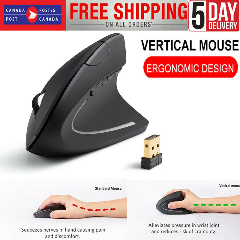 USB Wireless Mouse Vertical Ergonomic Working Charging Optical Gaming Bluetooth