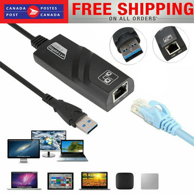 USB 3.0 to Ethernet Adapter 10/100/1000 Mbps Network RJ45 LAN for PC Laptop Mac