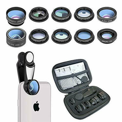 Phone Camera Lens 10 in 1 Cell Phone Lens Kit Macro Lens for iPhone and Android