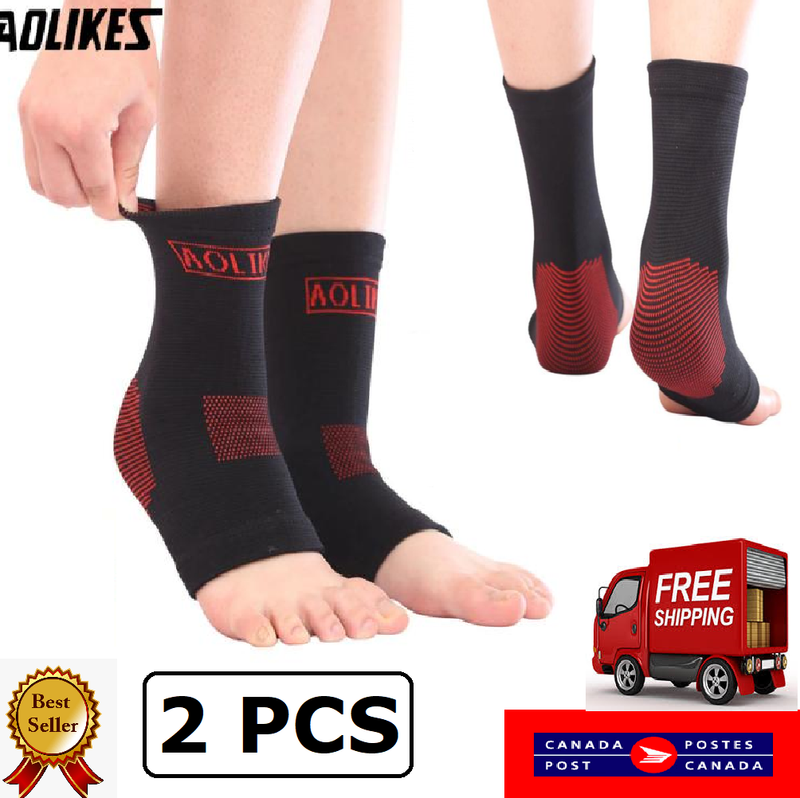 2Ankle Brace Support Achilles Tendon Wrap Sleeve Socks Basketball Protector Foot