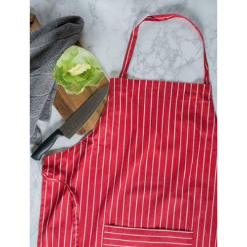 NEW Apron Bib Pocket Butcher Waiter Chef Kitchen Cooking Craft CA Red And Black