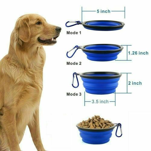 Collapsible Silicone Cat Dog Pet Feeding Bowl Water Dish Feeder Travel Portable