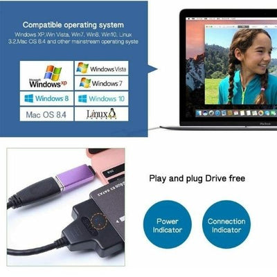 USB 3.0 to SATA External Converter Adapter Cable Lead for 2.5" HDD SSD SATA III