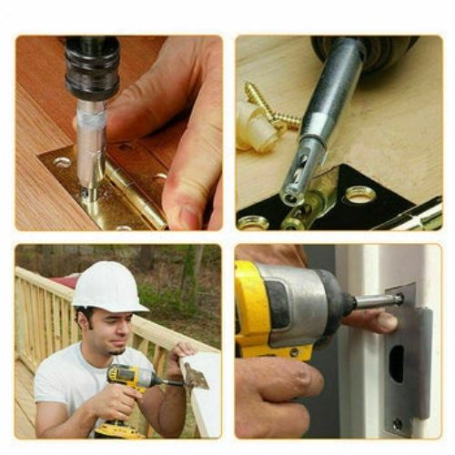 Drill Bit Set Hole Puncher Hinge Tapper for Doors Self Centering Woodworking