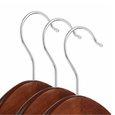 5PCS Wooden Clothes Suit Hangers Pant Coat W/ Cut Notches Trouser Rack Wardrobe