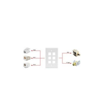 Ethernet Network Cat6 Cat5e Wall Plate 6 Port RJ45 Connector Socket