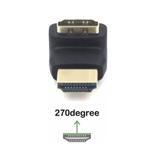 HDMI Male to Female M/F Right Angle Port Adapter Connector for HDTV 270 Degree