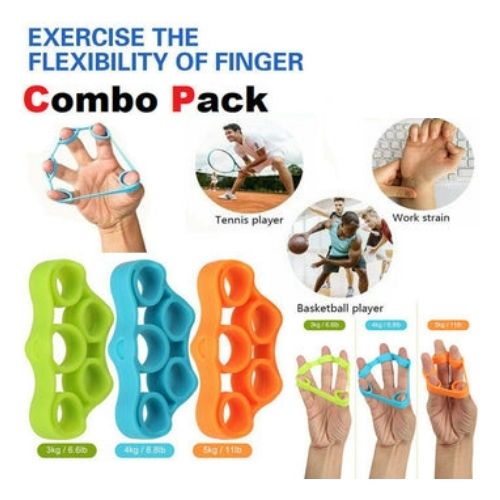 Finger Hand Exerciser Strengthener Carpal Relief Stretcher Resistance Grip Band