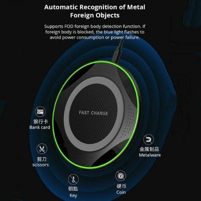 Wireless Charger Qi pad 10W Fast Charging for iPhone X 8 XS XR Samsung Galaxy