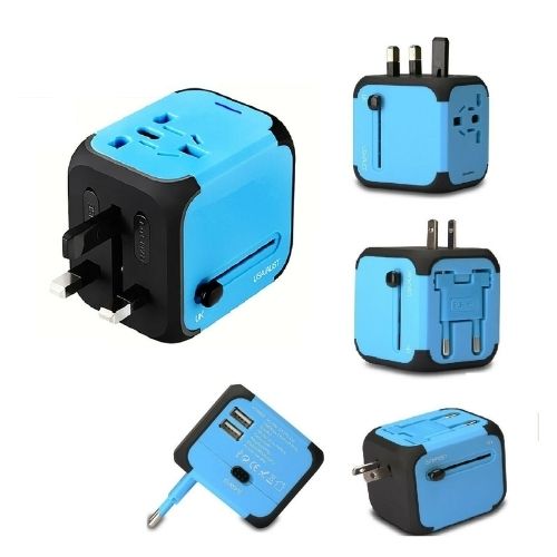 Universal International Travel Adapter 2 USB Power Plug Charger Converter Socket