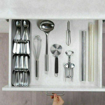 new Kitchen Drawer Organiser Cutlery Tray Insert Cabinet Utensil Storage Box CA
