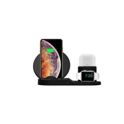 3-in-1 Charging Dock Stations with Qi Wireless Pad Charger Stand Station