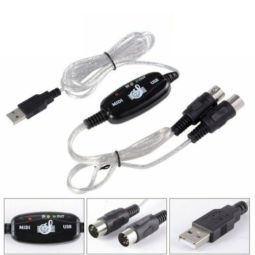 MIDI to USB Cable 5 Pin MIDI DIN USB Interface Adapter MIDI Converter For Mac PC