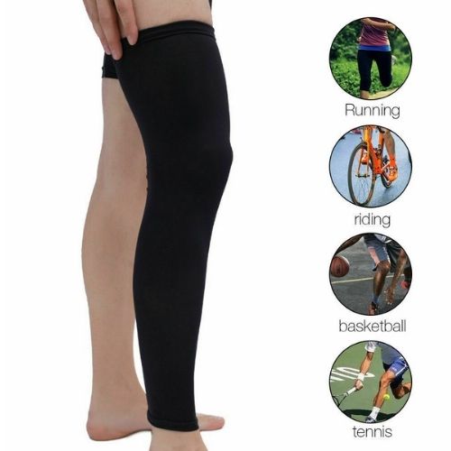 Compression Full Leg Sleeve Knee & Thigh Basketball Sport Support Socks Unisex