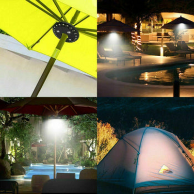 28LED Patio Umbrella Parasol Lights 3Brightness Mode Outdoor Camping Garden CA