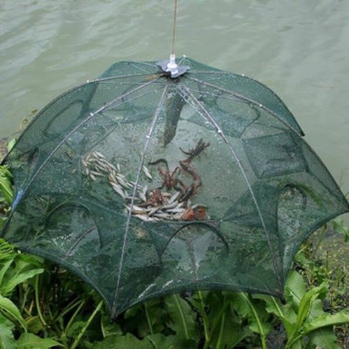 New Fishing Bait Trap Crab Net Crawdad Shrimp Cast Dip Cage Fish Minnow Foldable