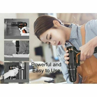 112pcs Power Tool Combo Kit Accessories Toolbox Household cordless Repair wood