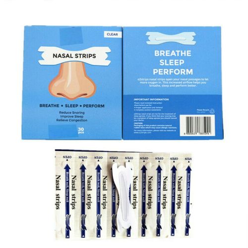 30PCs Nasal Strip Breath Way Stop Snoring Easier Clear benefit Nose Strips night