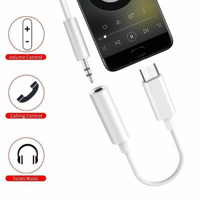 Type C USB-C to 3.5mm Earphone Headphone Jack Plug Aux Audio Adapter Cable Cord